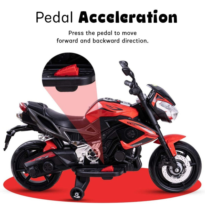Baybee MB-120 DR-Z Rechargeable Battery Operated Bike for Kids (Red)