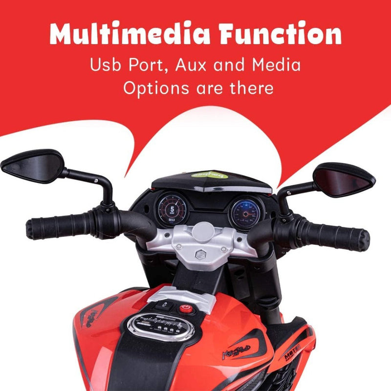 Baybee MB-120 DR-Z Rechargeable Battery Operated Bike for Kids (Red)