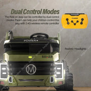 Baybee MJ-014 Caterpillar Razor Battery Operated Truck jeep Car for Kids - Green