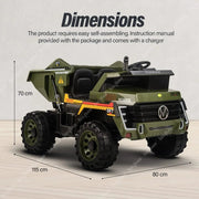Baybee MJ-014 Caterpillar Razor Battery Operated Truck jeep Car for Kids - Green