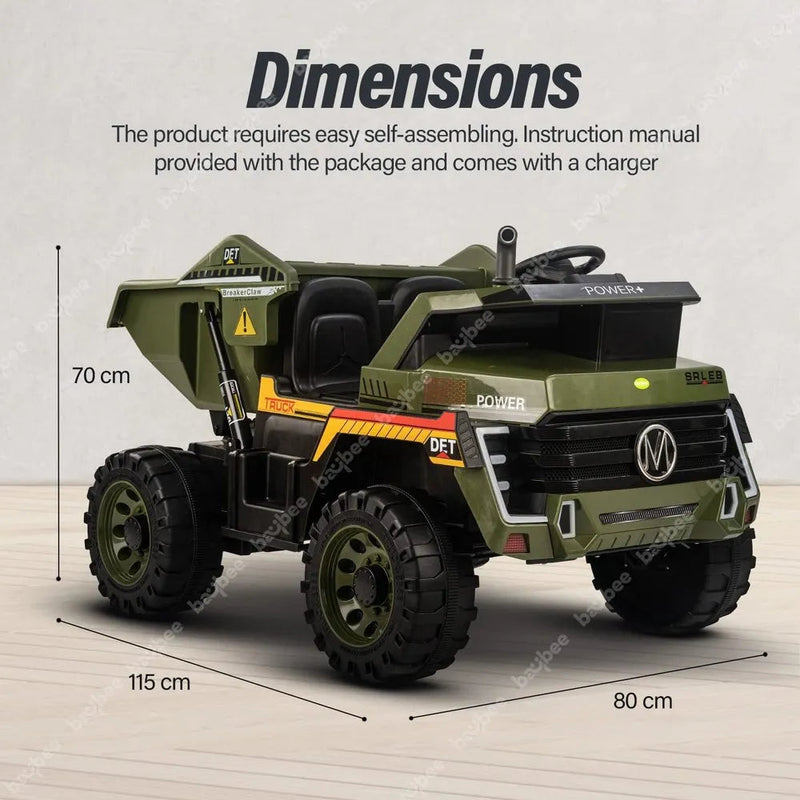 Baybee MJ-014 Caterpillar Razor Battery Operated Truck jeep Car for Kids - Green