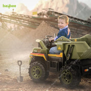 Baybee MJ-014 Caterpillar Razor Battery Operated Truck jeep Car for Kids - Green