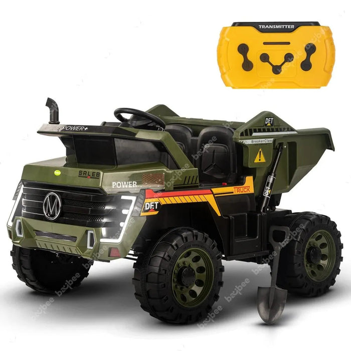 Baybee MJ-014 Caterpillar Razor Battery Operated Truck jeep Car for Kids - Green-Ride Ons-Baybee-Toycra
