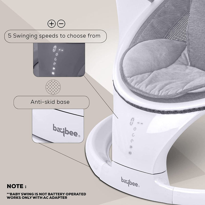 Baybee Sooth N Sway Premium Automatic Bluetooth Enabled Electric Baby Swing
