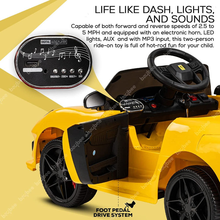 Baybee Tuborg Rechargeable Battery-Operated Ride on Electric Car for Kids-Ride Ons-Baybee-Toycra