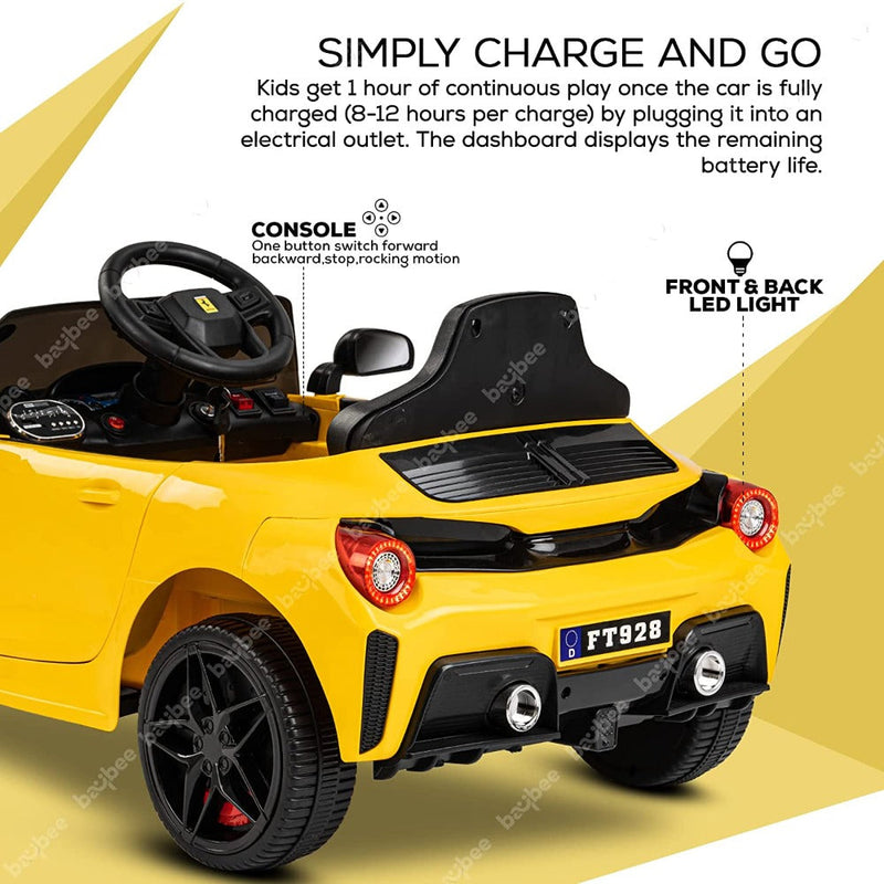 Baybee Tuborg Rechargeable Battery-Operated Ride on Electric Car for Kids