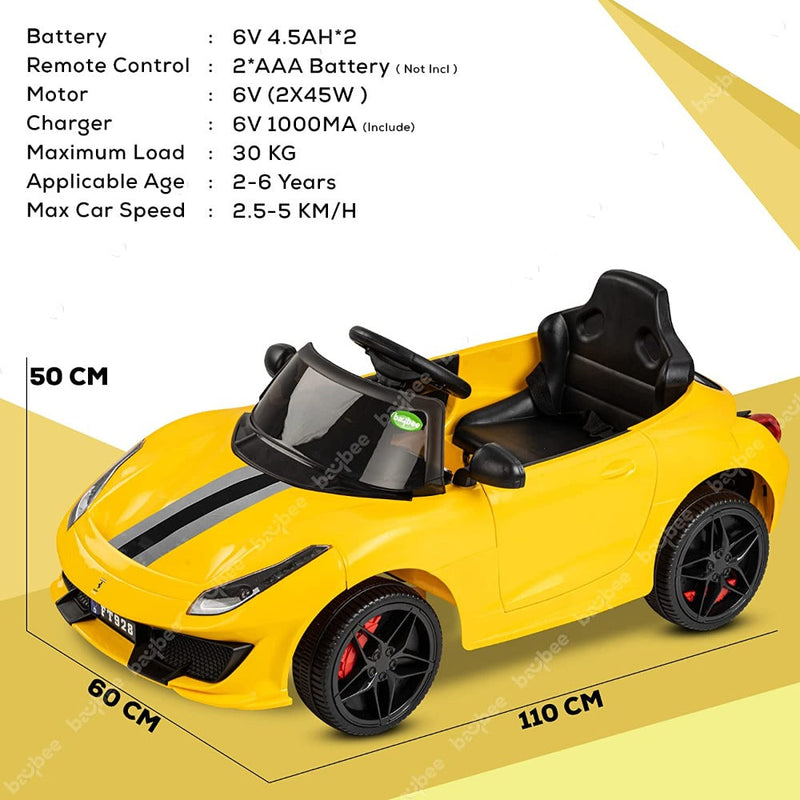 Baybee Tuborg Rechargeable Battery-Operated Ride on Electric Car for Kids