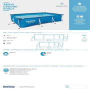 Bestway 10Ft. Rectangular Frame Pool