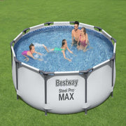 Bestway 10ft Grey Steel Pro Max Round Pool Set