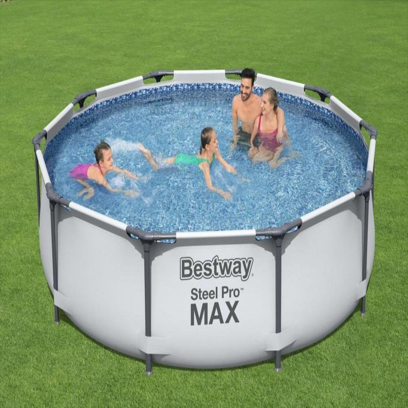 Bestway 10ft Grey Steel Pro Max Round Pool Set