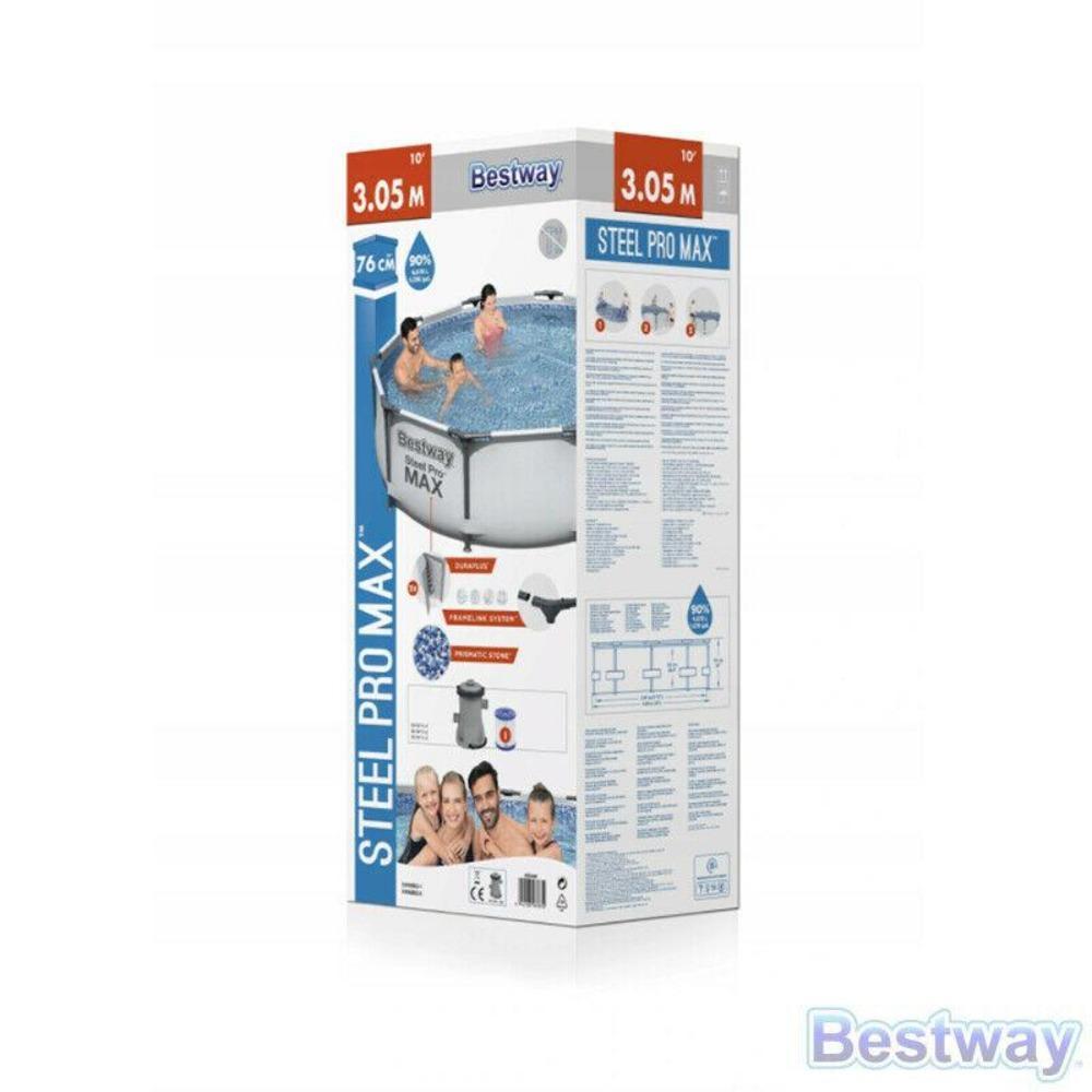 Bestway 10ft Grey Steel Pro Max Round Pool Set