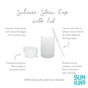 Bumkins Silicone Straw Cup with Lid