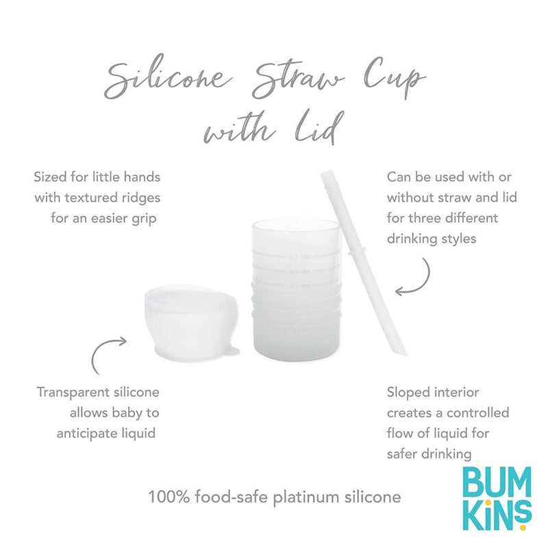Bumkins Silicone Straw Cup with Lid