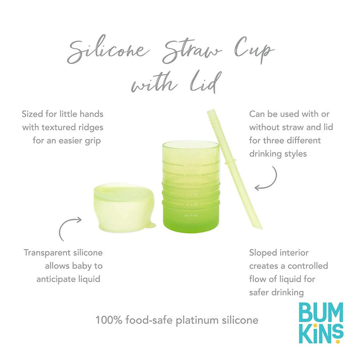 Bumkins Silicone Straw Cup with Lid-Mealtime Essentials-Bumkins-Toycra