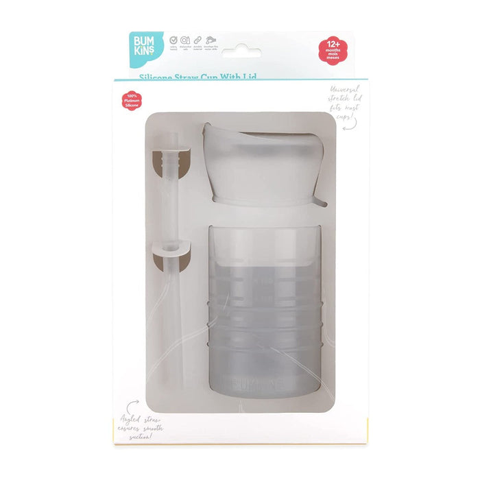 Bumkins Silicone Straw Cup with Lid-Mealtime Essentials-Bumkins-Toycra