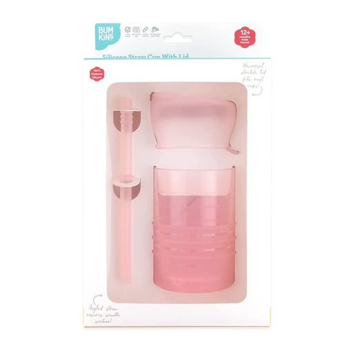 School Health Silicone Straw Cup with Stretchy Lid