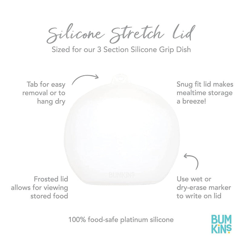 Bumkins Silicone Stretch Lid (3 Section): Clear