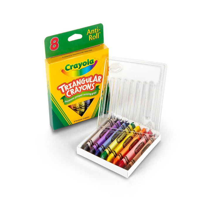 Crayola Anti-Roll Triangular Crayons 8 ct.-Arts & Crafts-Crayola-Toycra