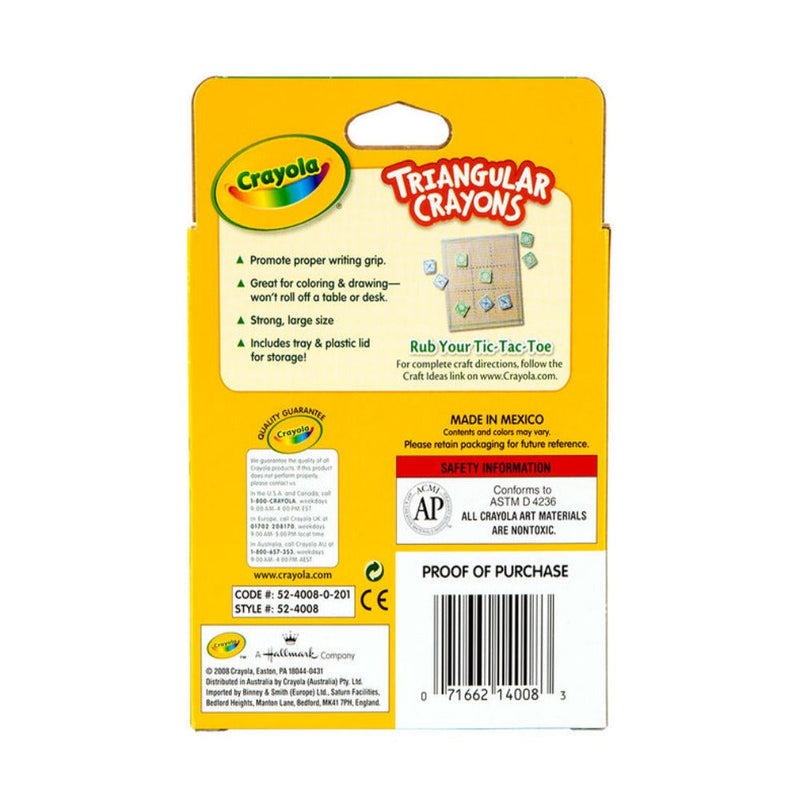 Crayola Anti-Roll Triangular Crayons 8 ct.