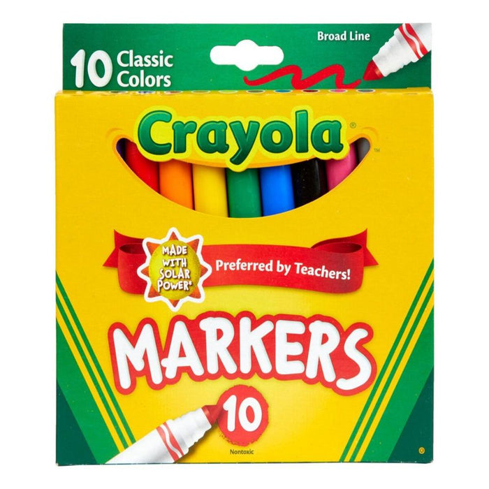 Crayola Broad Line Markers, Classic Colors, 10 Count-Arts & Crafts-Crayola-Toycra
