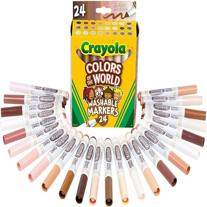 Crayola Colors of the World Broad Line Markers Classpack® - 24 Colors - 240  Count - Early Childhood