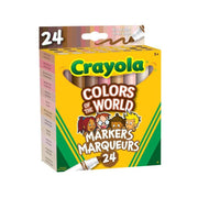 Crayola Colors of the World Skin Tone Broad Line Markers, 24 Count
