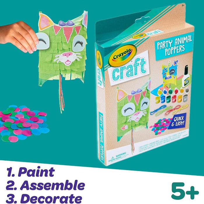Crayola Craft Animal Party Poppers Craft Kit-Arts & Crafts-Crayola-Toycra