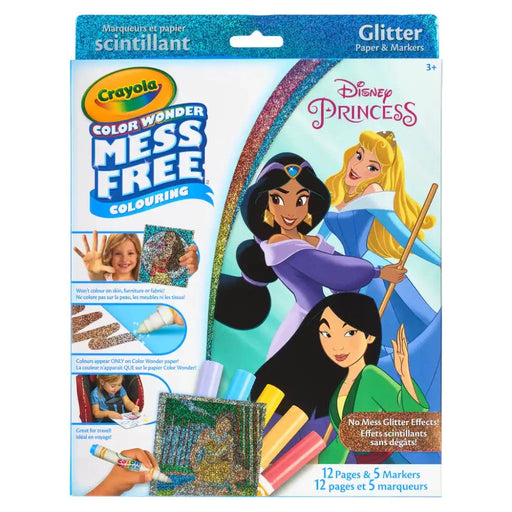 Crayola Disney Princess Color Wonder Mess-Free Glitter Paper & Markers Kit-Arts & Crafts-Crayola-Toycra