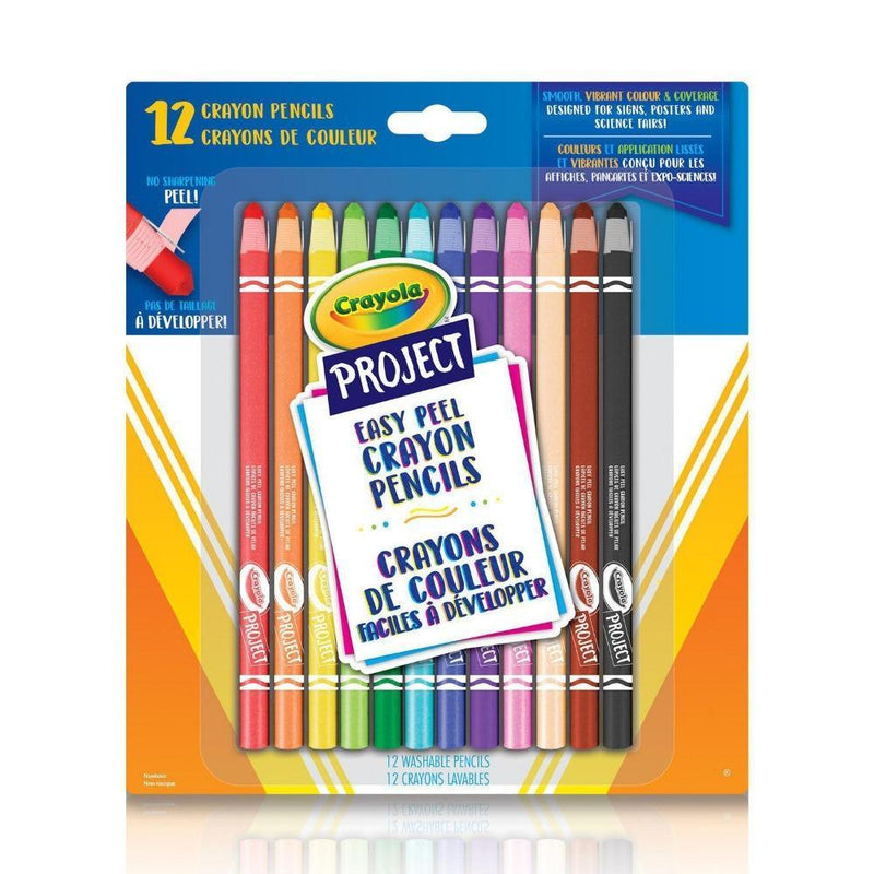 Crayola Easy Peel Crayon Pencils, 12 Count