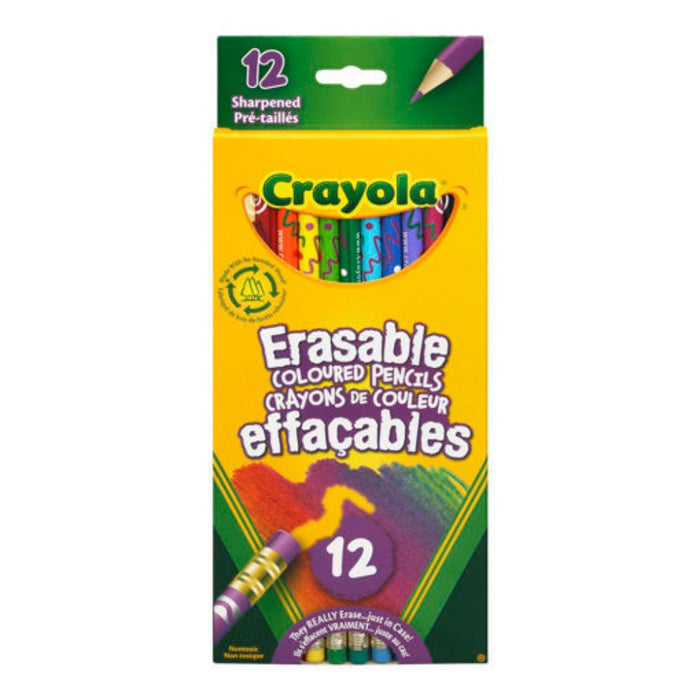 Crayola Erasable Coloured Pencils 12 Count-Arts & Crafts-Crayola-Toycra