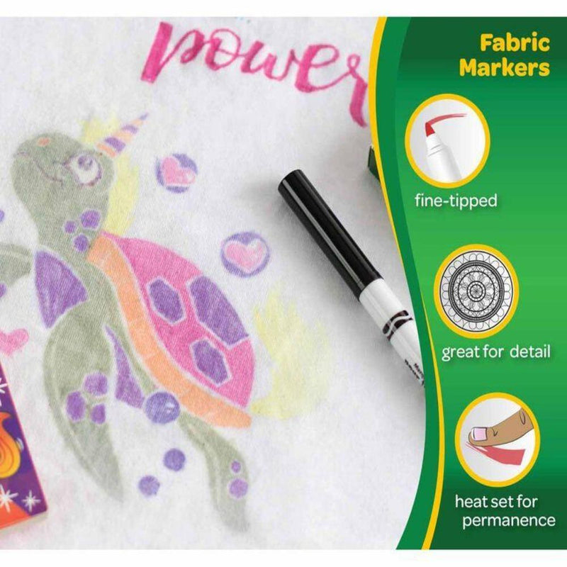Crayola Fabric Markers, Fine Line, 10 Count