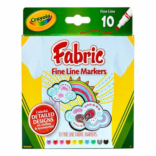 Crayola Fabric Markers, Fine Line, 10 Count-Arts & Crafts-Crayola-Toycra