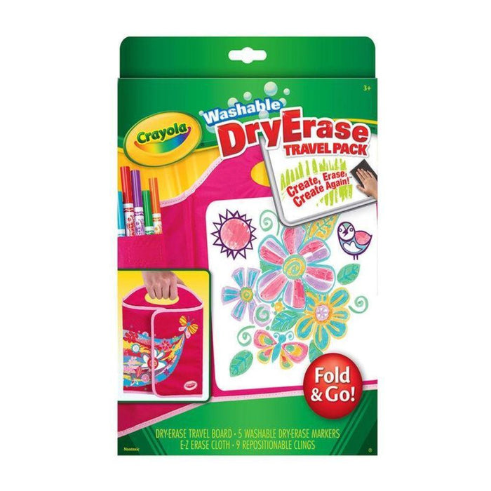Crayola Washable Dry-Erase Travel Pack, Fold & Go Travel Set Art Gift for  Kids & Toddlers 3 & Up, Portable All-In-One Dry