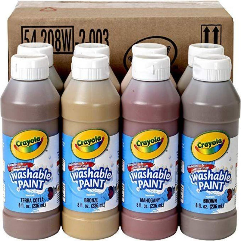 Crayola Multicultural Washable Paint Pack, Set of 8 Bottles