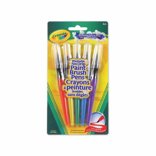 Crayola LLC : Paint Brush Pens, Washable, Nontoxic, 5/PK, Assorted -:- Sold  as 2 Packs of - 5 - / - Total of 10 Each