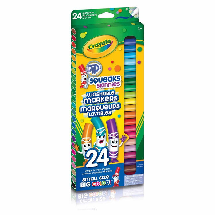 Crayola Pip-Squeaks Skinnies Washable Markers, 24 Count-Arts & Crafts-Crayola-Toycra