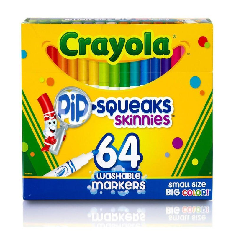 Crayola Pip-Squeaks Skinnies Washable Markers, 64 Count