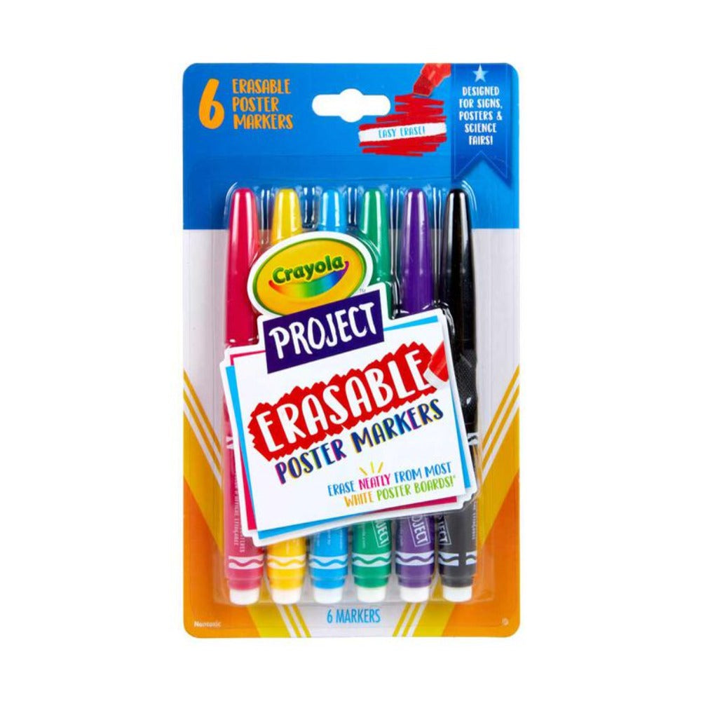 Crayola Project Erasable Poster Markers, 6 ct. — Toycra