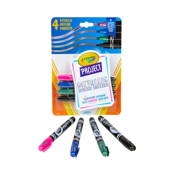 Crayola Project Metallic Outline Markers, 4 Count-Arts & Crafts-Crayola-Toycra
