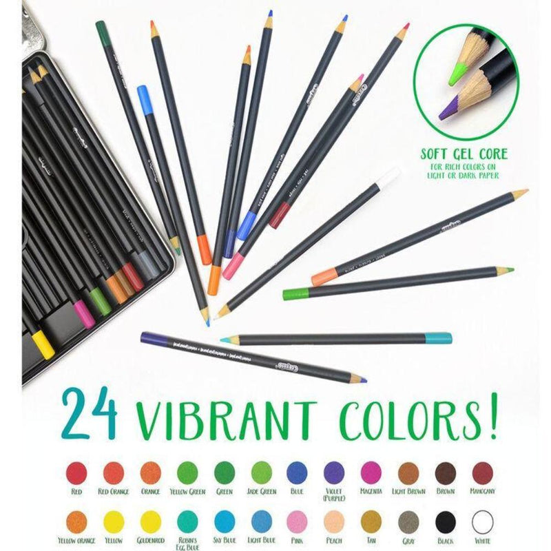 Crayola Signature Blend & Shade Colored Pencils with Tin, 24 Count