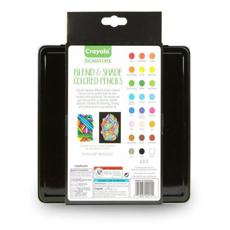 Crayola Signature Blend & Shade Colored Pencils with Tin, 24 Count