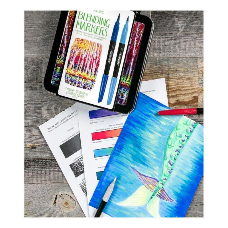 Crayola Signature Blending Markers with Tin, 16 Count