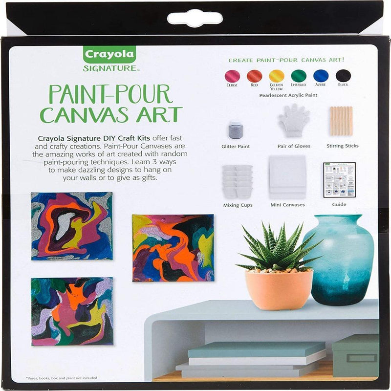 Crayola Signature DIY Paint-Pour Canvas Art Craft Kit