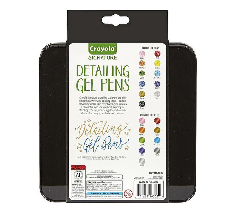 Crayola Signature Detailing Gel Pens, 20 Count