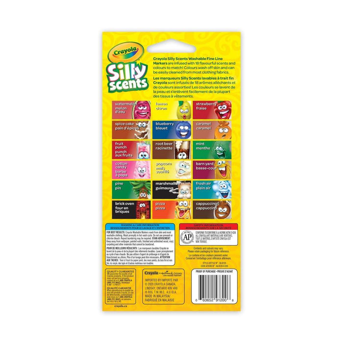 Crayola Silly Scents Fine Line Markers, 18 Count-Arts & Crafts-Crayola-Toycra