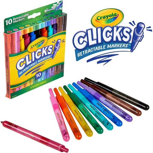 Crayola Super Clicks Retractable Markers, 10 Count-Arts & Crafts-Crayola-Toycra