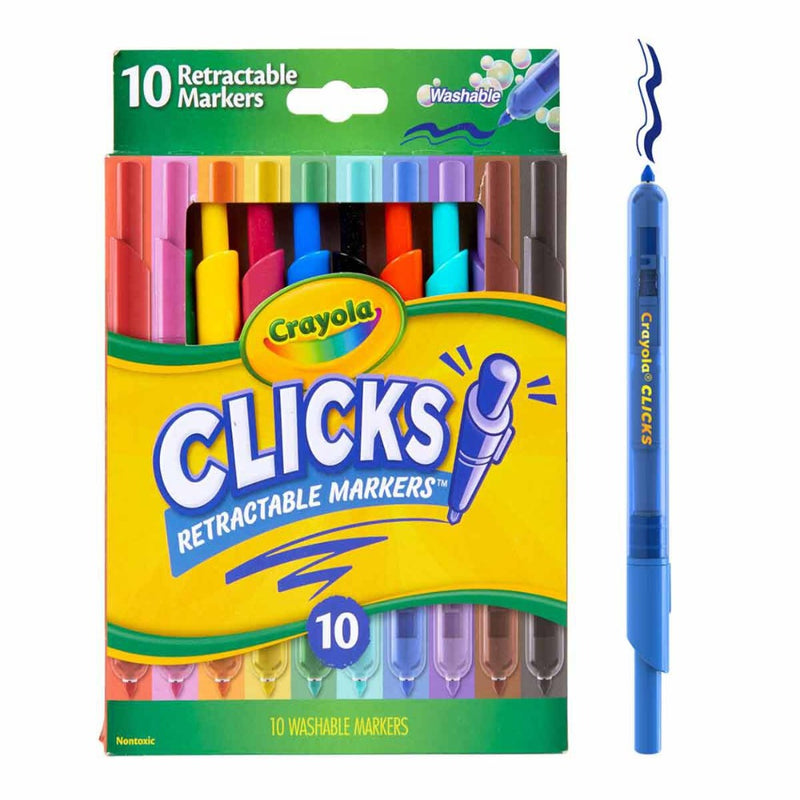 Crayola Super Clicks Retractable Markers, 10 Count