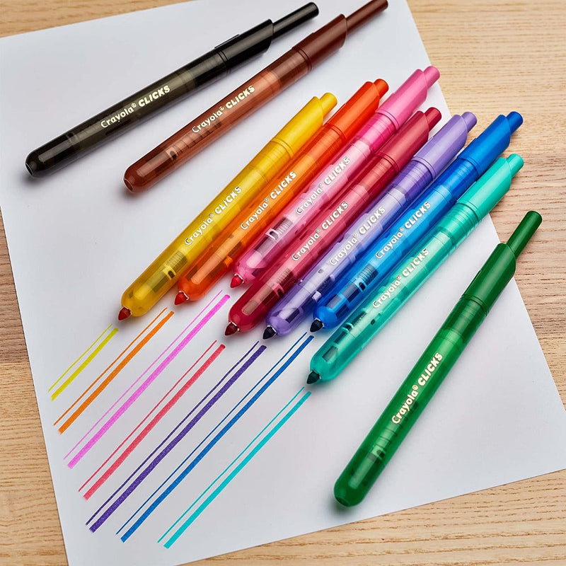 Crayola Super Clicks Retractable Markers, 10 Count