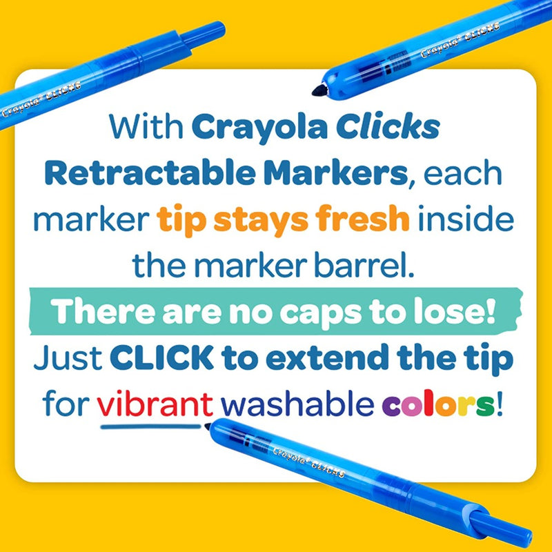 Crayola Super Clicks Retractable Markers, 10 Count