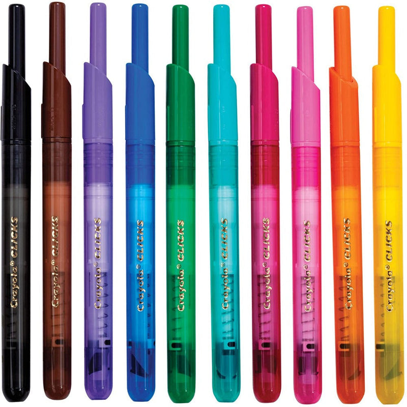 Crayola Super Clicks Retractable Markers, 10 Count
